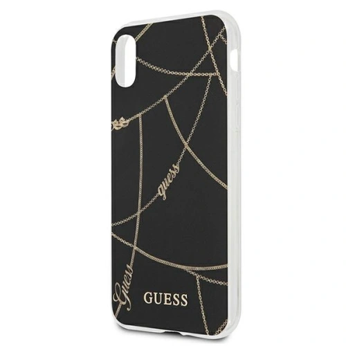 Etui Guess GUHCPXPCUCHBK Apple iPhone X/XS czarny/black hardcase Gold Chain Collection