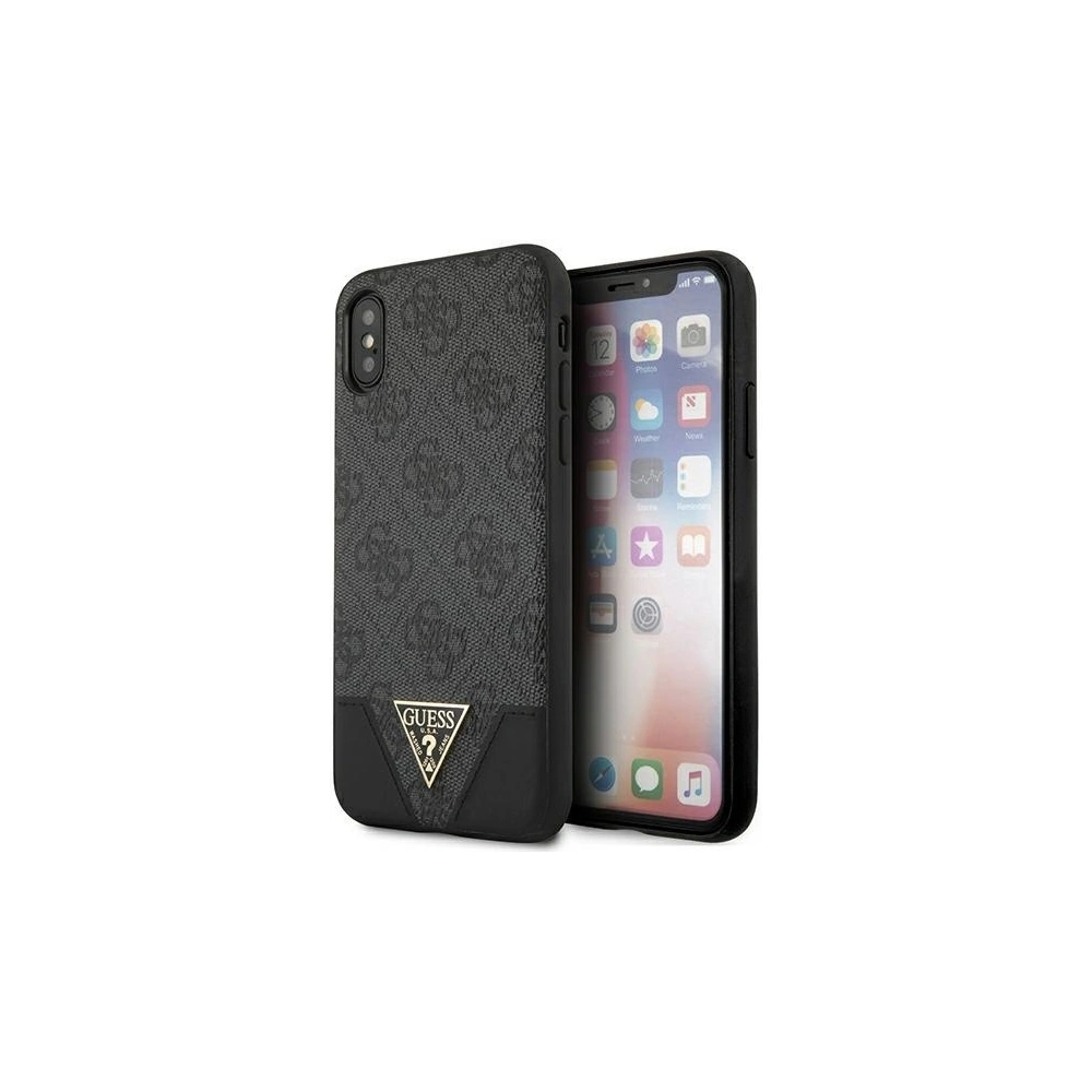 Wholesale Guess GUHCI65PU4GHBK Apple iPhone XS Max grey hardcase 4G Triangle Collection - GUE823GRY - {ean13} - Hurt
