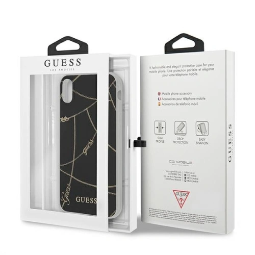 Etui Guess GUHCI65PCUCHBK Apple iPhone XS Max czarny/black hardcase Gold Chain Collection