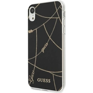 Wholesale Guess GUHCI61PCUCHBK Apple iPhone XR black hardcase Gold Chain Collection - GUE821BLK - {ean13} - Hurt