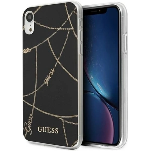 Wholesale Guess GUHCI61PCUCHBK Apple iPhone XR black hardcase Gold Chain Collection - GUE821BLK - {ean13} - Hurt