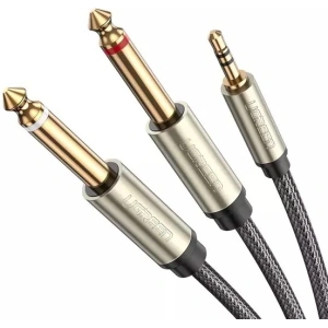Hurtownia GSM - UGREEN AV126 Kabel TRS 3.5 mm do 2x TS 6.35 mm - 5m (szary) - UGR579GRY - {ean13} - Hurt