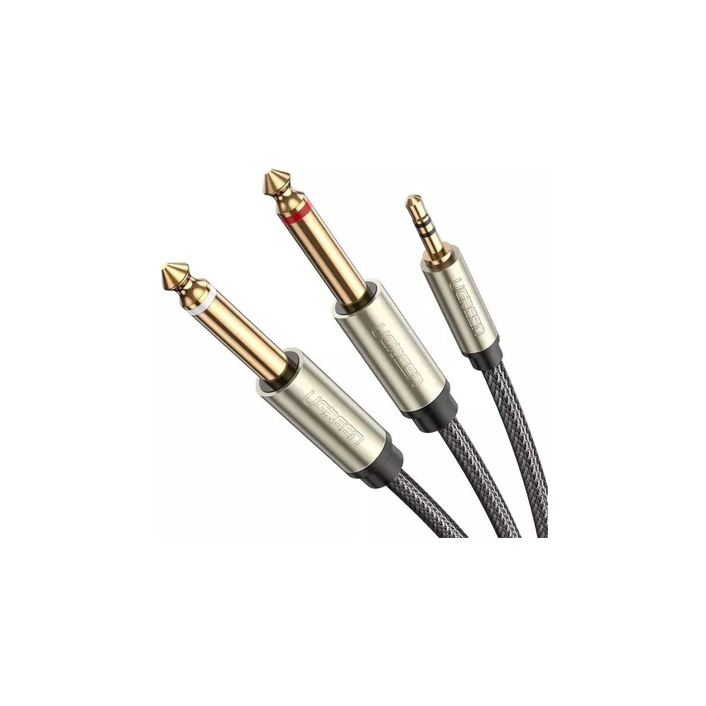 Hurtownia GSM - UGREEN AV126 Kabel TRS 3.5 mm do 2x TS 6.35 mm - 3m (szary) - UGR578GRY - {ean13} - Hurt