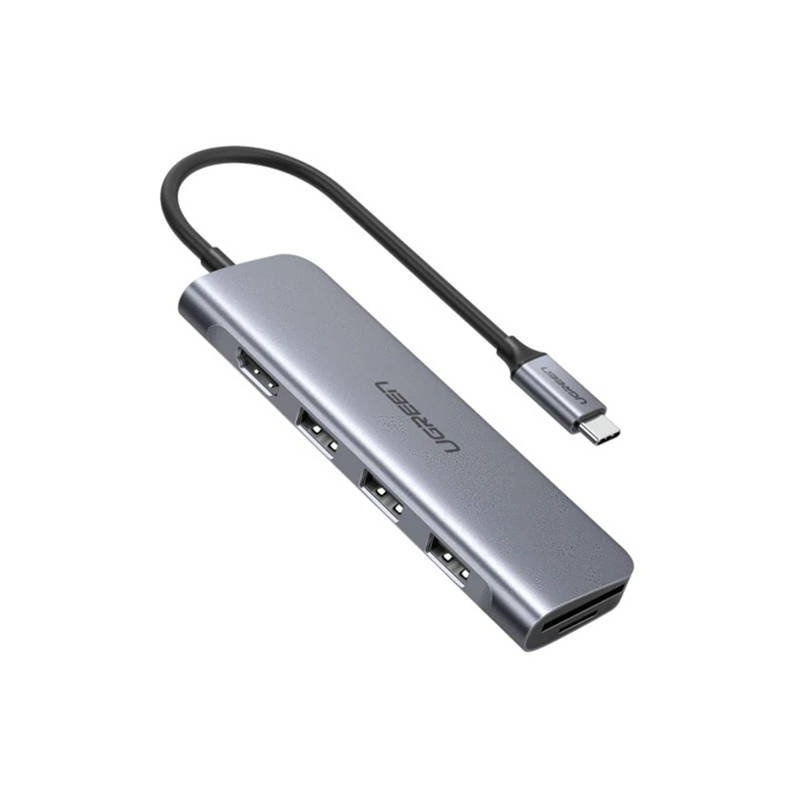 Hurtownia Ugreen - 6957303874101 - UGR593GRY - Adapter 5w1 UGREEN Hub USB-C do 3 portów USB-A 3.0 + HDMI + TF/SD (szary) - B2B homescreen