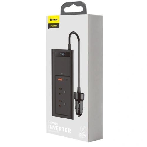 Inwerter samochodowy Baseus 150W, 110V,  US/JP (czarny)