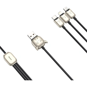 Kabel USB Baseus Year of the Ox 3w1 USB-C / Lightning / Micro 1,2m 3.5A (czarny)