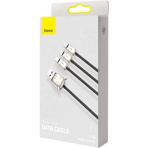 Kabel USB Baseus Year of the Ox 3w1 USB-C / Lightning / Micro 1,2m 3.5A (czarny)