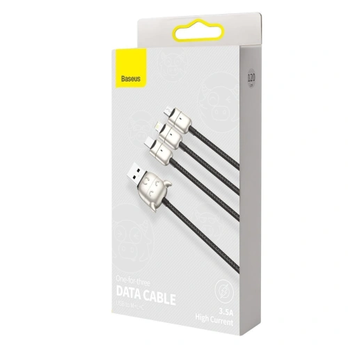 Kabel USB Baseus Year of the Ox 3w1 USB-C / Lightning / Micro 1,2m 3.5A (czarny)