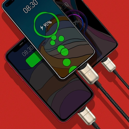 Kabel USB Baseus Year of the Ox 3w1 USB-C / Lightning / Micro 1,2m 3.5A (czarny)