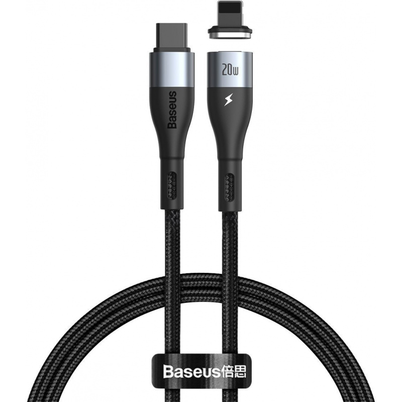 Baseus Distributor - 6953156232761 - BSU1996BLK - Baseus Zinc Magnetic USB-C - Lightning Cable 20W 2m (Black) - B2B homescreen