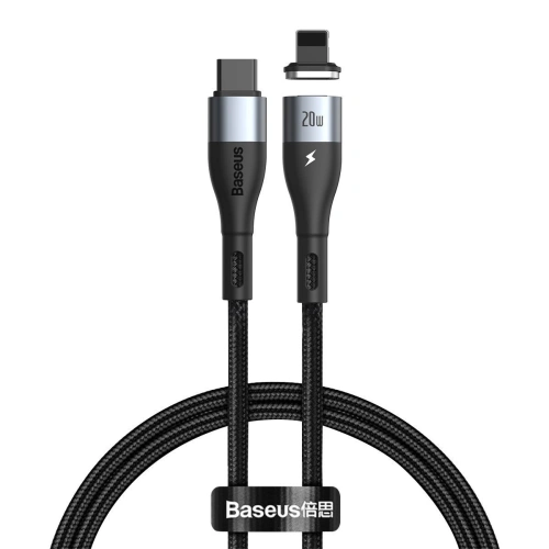 Hurtownia Baseus - 6953156232761 - BSU1996BLK - Kabel magnetyczny USB-C - Lightning Baseus Zinc 20W 2m (czarny) - B2B homescreen