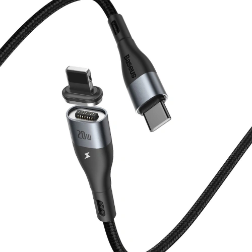 Kabel magnetyczny USB-C - Lightning Baseus Zinc 20W 2m (czarny)