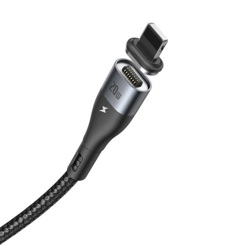 Kabel magnetyczny USB-C - Lightning Baseus Zinc 20W 2m (czarny)