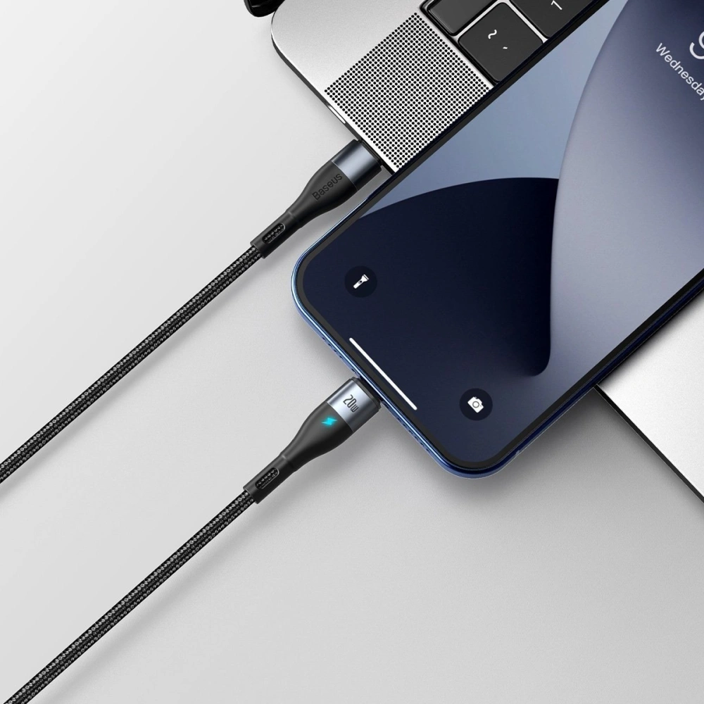 Hurtownia GSM - Kabel magnetyczny USB-C - Lightning Baseus Zinc 20W 2m (czarny) - BSU1996BLK - {ean13} - Hurt