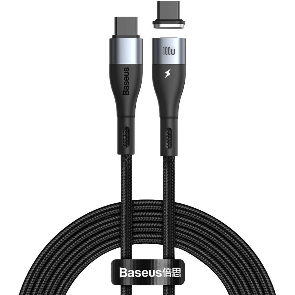 Hurtownia GSM - Kabel USB-C do USB-C, magnetyczny Baseus Zinc 100W 1.5m (czarny) - BSU1997BLK - {ean13} - Hurt