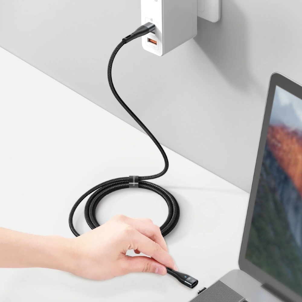 Hurtownia GSM - Kabel USB-C do USB-C, magnetyczny Baseus Zinc 100W 1.5m (czarny) - BSU1997BLK - {ean13} - Hurt