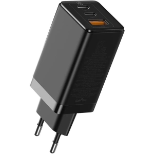 Ładowarka sieciowa Baseus GaN Pro, C+C+A, 65W, EU (czarna)