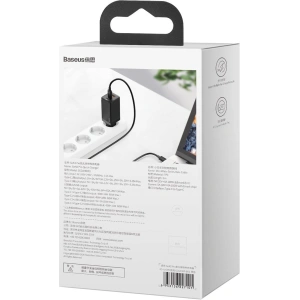 Ładowarka sieciowa Baseus GaN Pro, C+C+A, 65W, EU (czarna)