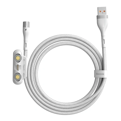 Kabel USB Baseus Fast 4w1 USB do USB-C / Lightning / Micro 3A 1m (biały)