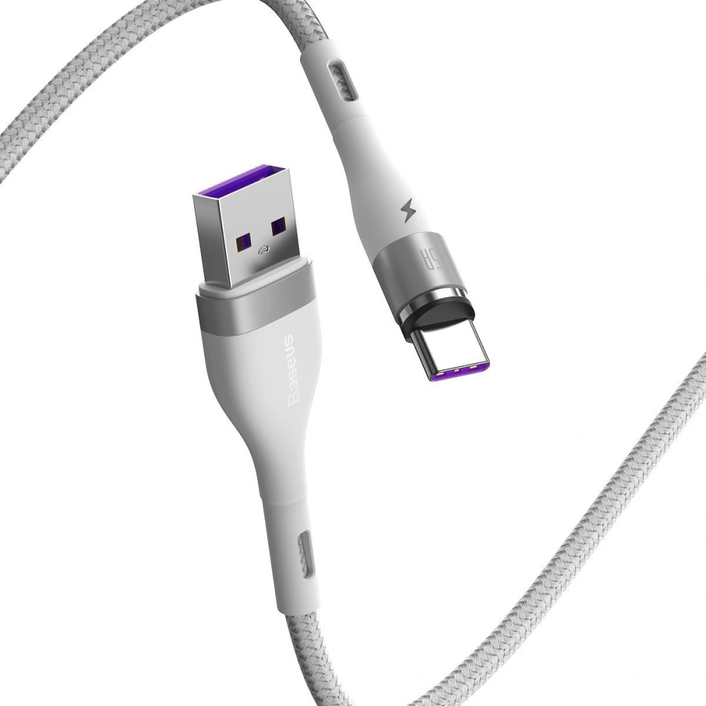 Wholesale USB magnetic cable - USB-C Baseus Zinc 5A 1m (white) - BSU2003WHT - {ean13} - Hurt