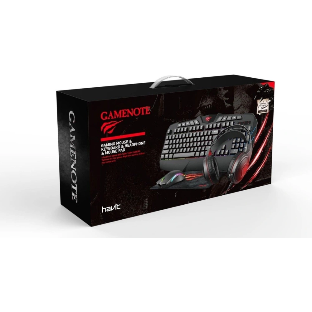 Wholesale Gaiming set 4in1 Havit GAMENOTE KB675CM headphones + keyboard + mouse + mouse pad - HVT023 - {ean13} - Hurt
