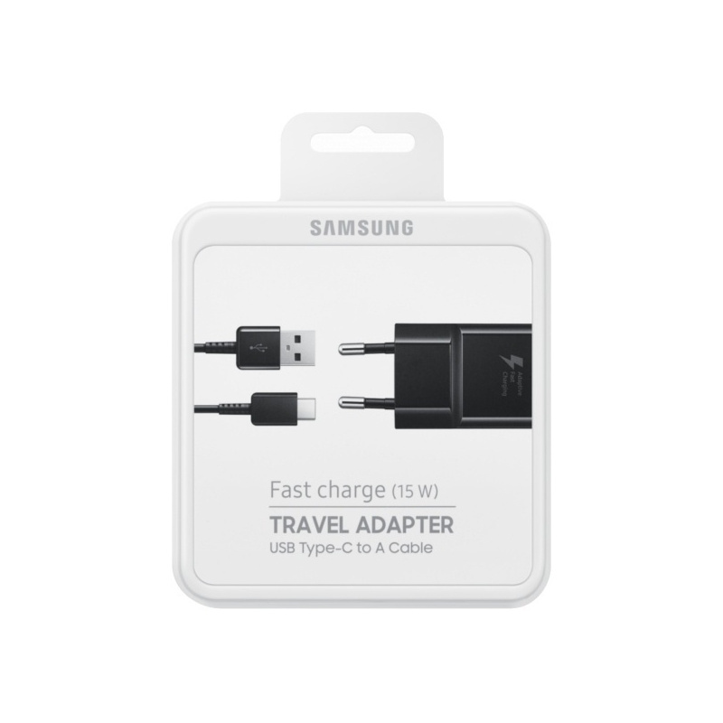 Samsung Distributor - 8806088844343 - SMG256BLK - Samsung Charger EP-TA20EBEC blister fast charge USB-C black - B2B homescreen