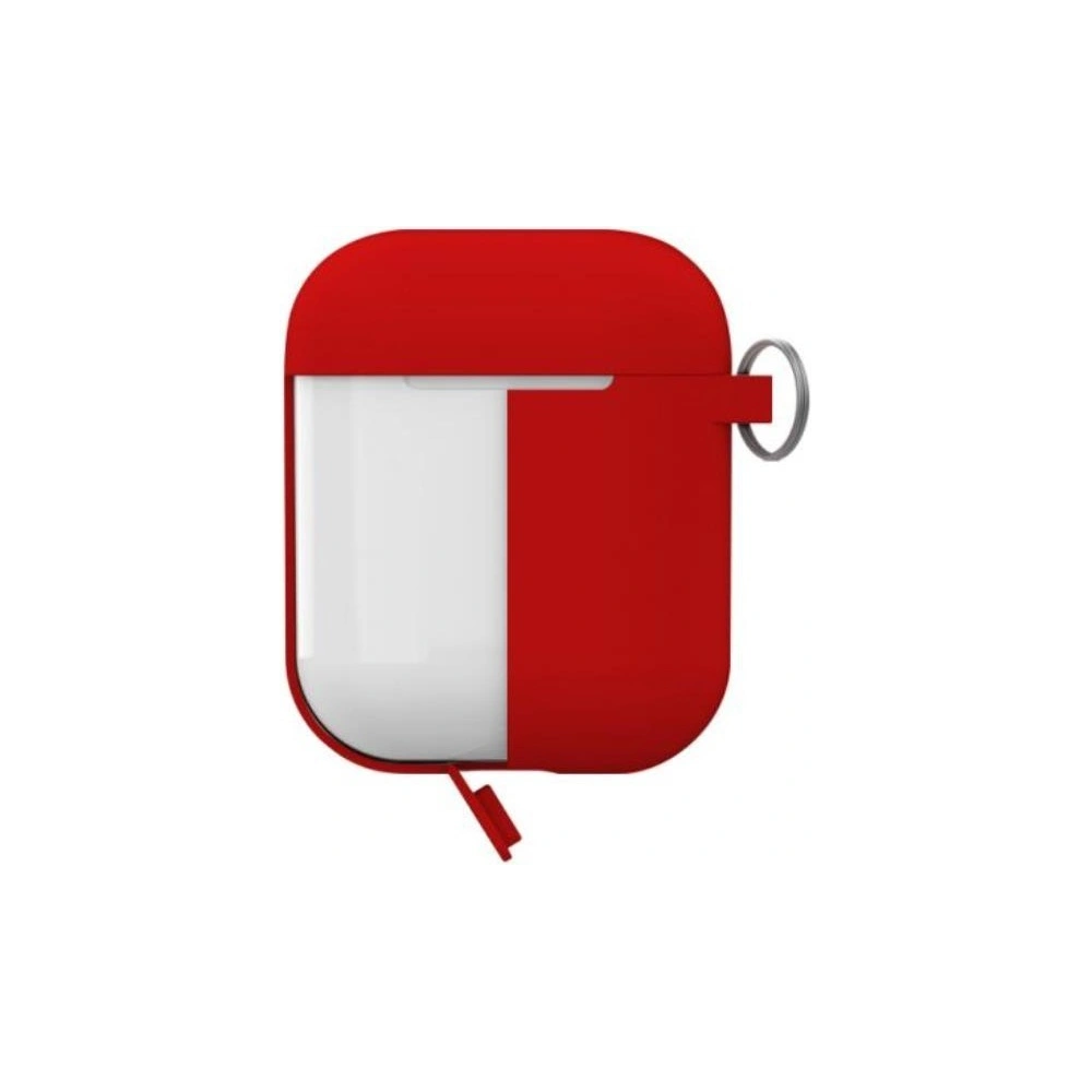 PURO ICON Apple AirPods 1 & 2 with hook (Red + White Cap)