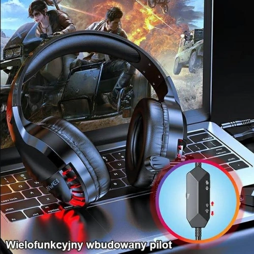 Słuchawki AWEI gaming ES-770i nauszne gamingowe z mikrofonem czarny/black