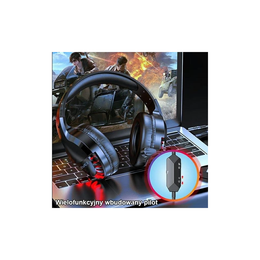 Hurtownia GSM - Słuchawki AWEI gaming ES-770i nauszne gamingowe z mikrofonem czarny/black - AWEI062BLK - {ean13} - Hurt