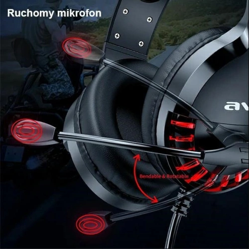 Słuchawki AWEI gaming ES-770i nauszne gamingowe z mikrofonem czarny/black