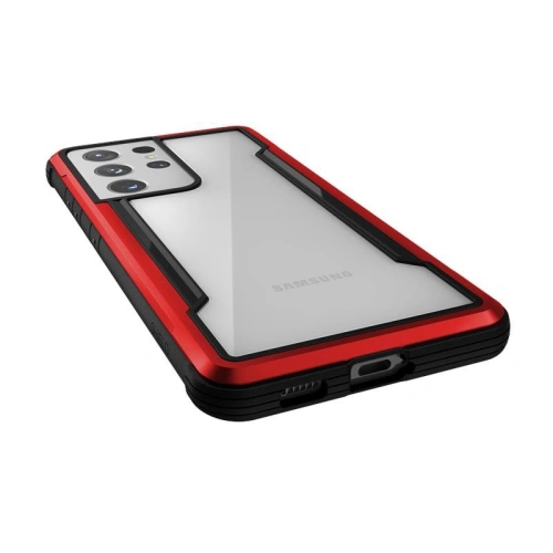 Etui aluminiowe X-Doria Raptic Shield - Etui aluminiowe Samsung Galaxy S21 Ultra (Antimicrobial protection) (Red)