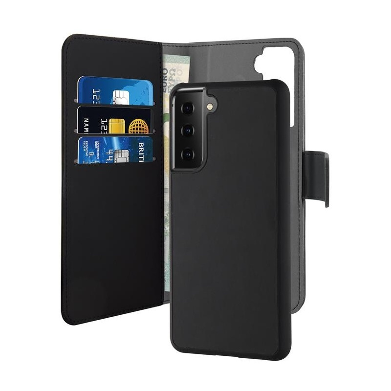 Puro Distributor - 8033830298745 - PUR386BLK - PURO Wallet Detachable 2in1 Samsung Galaxy S21+ Plus (black) - B2B homescreen