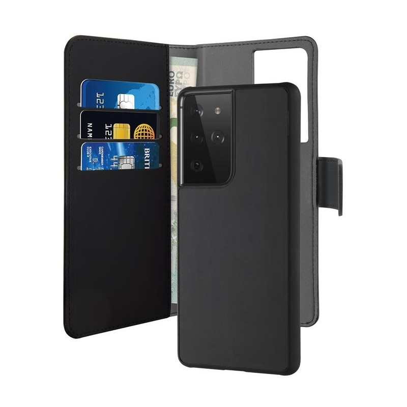 Puro Distributor - 8033830298622 - PUR387BLK - PURO Wallet Detachable 2in1 Samsung Galaxy S21 Ultra (black) - B2B homescreen