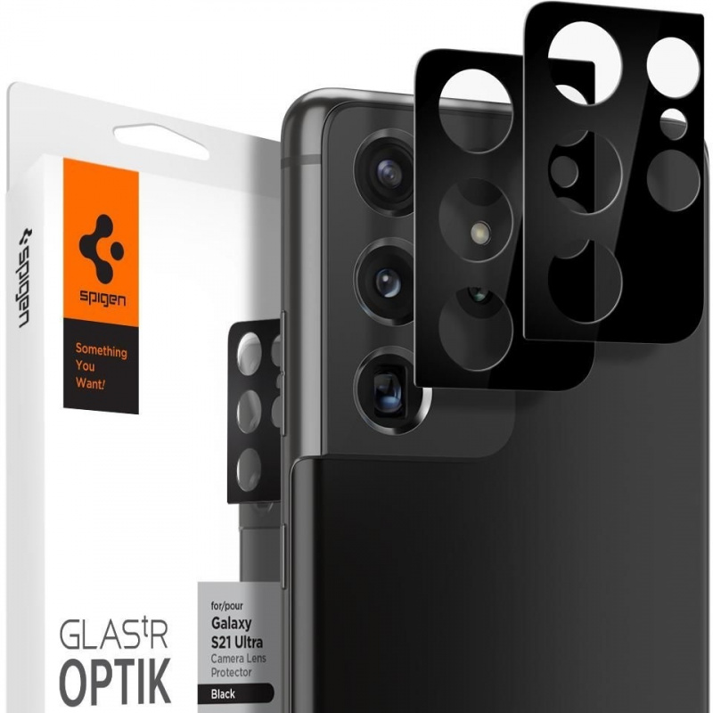 Hurtownia Spigen - 8809756645341 - SPN1426BLK - Szkło hartowane na aparat Spigen Optik Camera Lens Samsung Galaxy S21 Ultra Black - B2B homescreen