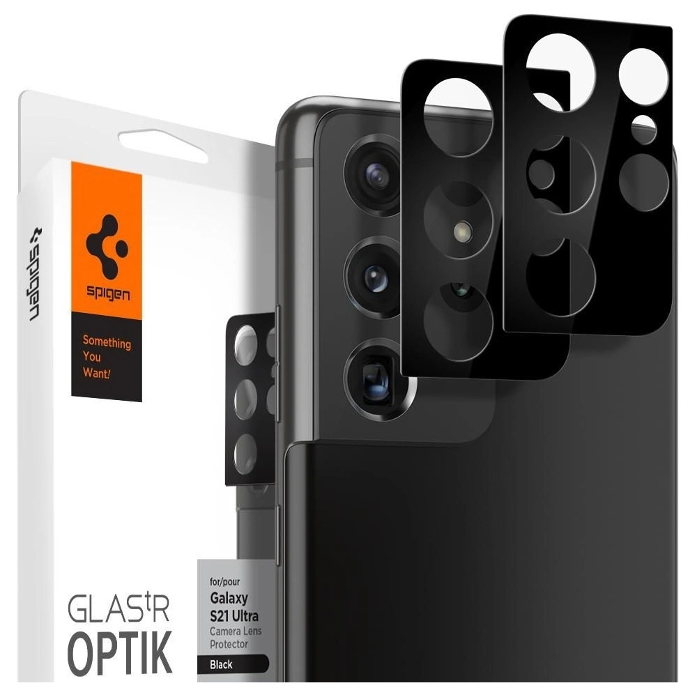 Wholesale Spigen Optik Camera Lens Samsung Galaxy S21 Ultra Black - SPN1426BLK - {ean13} - Hurt