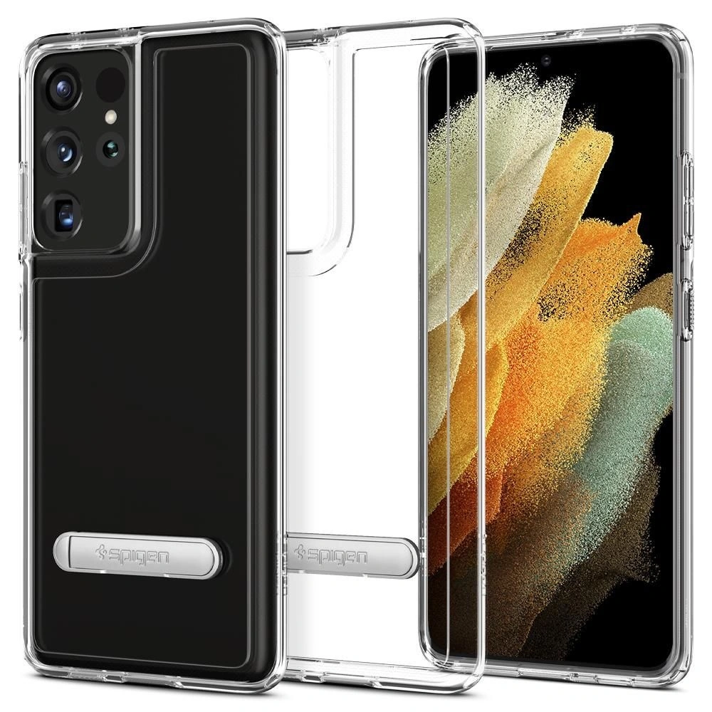 Hurtownia GSM - Etui Spigen Ultra Hybrid S Samsung Galaxy S21 Ultra Crystal Clear - SPN1453BLK - {ean13} - Hurt