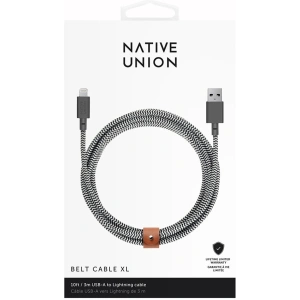 Hurtownia GSM - Kabel Native Union Belt Cable Lightning ze skórzanym zapięciem 3m (zebra) - NTU083ZEB - {ean13} - Hurt
