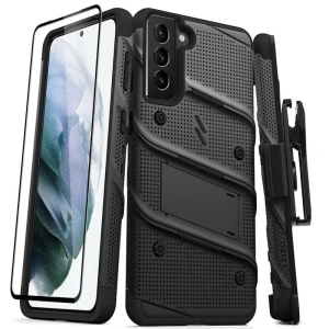 Hurtownia GSM - Panzerschutzhülle Zizo Bolt Cover Samsung Galaxy S21+ Plus mit 9H Glas für den Bildschirm + Ständer & Gürtelclip (schwarz) - ZIZ066BLK - {ean13} - Hurt