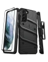 Panzerschutzhülle Zizo Bolt Cover Samsung Galaxy S21+ Plus mit 9H Glas für den Bildschirm + Ständer & Gürtelclip (schwarz)