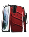 Hurtownia GSM - Panzerglas-Hülle Zizo Bolt Cover Samsung Galaxy S21+ Plus mit 9H-Glas für den Bildschirm + Ständer & Gurtclip (rot/schwarz) - ZIZ067REDBLK - {ean13} - Hurt
