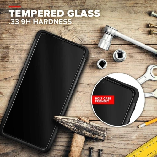 Pancerne etui Zizo Bolt Cover Samsung Galaxy S21 Ultra ze szkłem 9H na ekran + podstawka & uchwyt do paska (czarny)