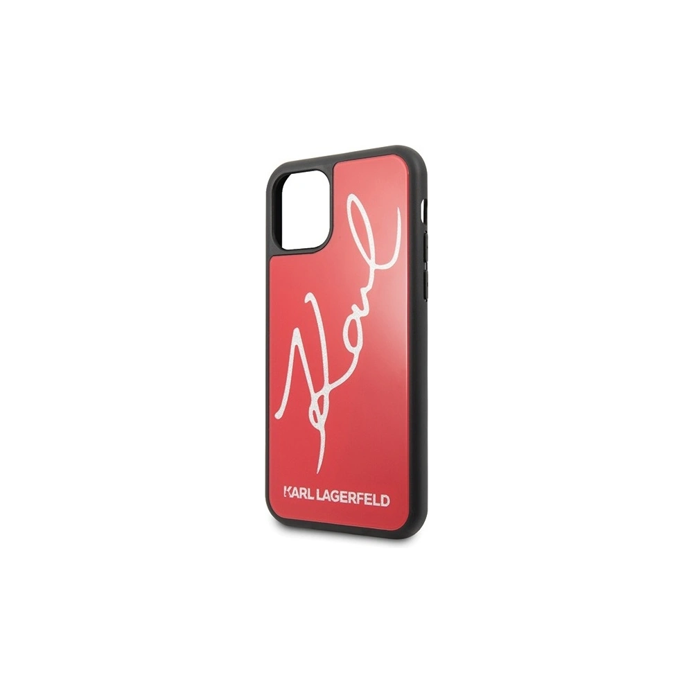 Wholesale Karl Lagerfeld KLHCN61DLKSRE Apple iPhone 11 red hard case Signature Glitter - KLD440RED - {ean13} - Hurt