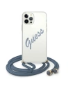 Etui Guess GUHCP12LCRTVSBL Apple iPhone 12 Pro Max niebieski/blue hardcase Script Vintage