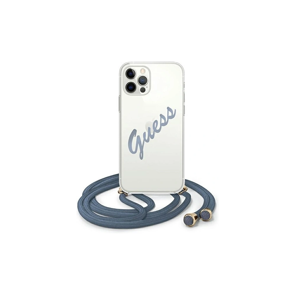 Hurtownia GSM - Etui Guess GUHCP12LCRTVSBL Apple iPhone 12 Pro Max blau/hardcase Script Vintage - GUE826BLU - {ean13} - Hurt