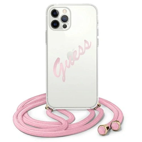 Etui Guess GUHCP12LCRTVSPI Apple iPhone 12 Pro Max różowy/pink hardcase Script Vintage