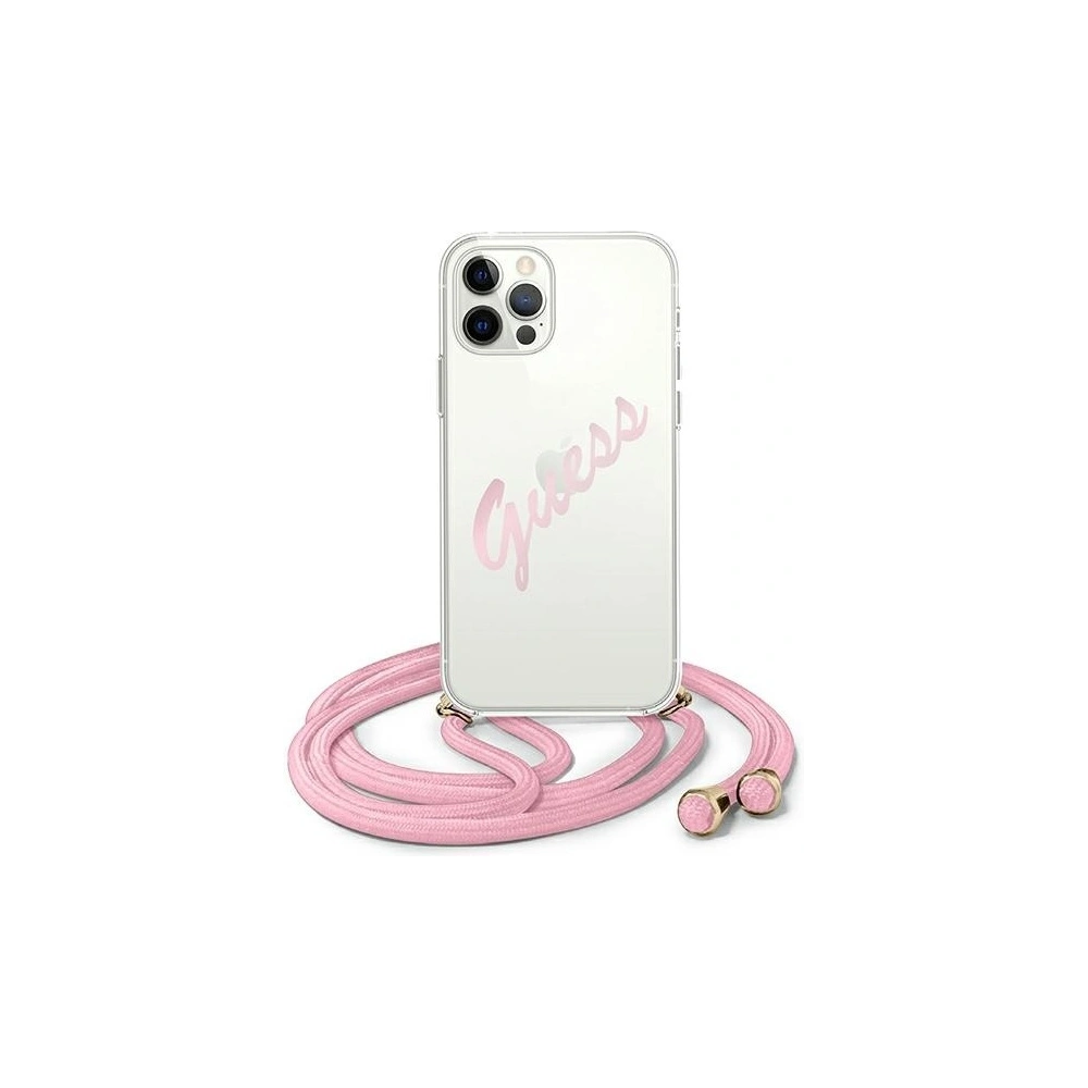 Wholesale Guess GUHCP12LCRTVSPI Apple iPhone 12 Pro Max pink hardcase Script Vintage - GUE827PNK - {ean13} - Hurt
