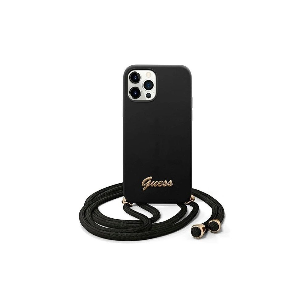 Hurtownia GSM - Etui Guess GUHCP12LLSCLMGBK Apple iPhone 12 Pro Max czarny/black hardcase Metal Logo Cord - GUE828BLK - {ean13} - Hurt