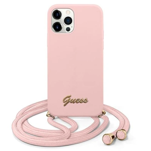 Etui Guess GUHCP12LLSCLMGLP Apple iPhone 12 Pro Max różowy/pink hardcase Metal Logo Cord