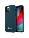 Etui Guess GUHCP12LLSLMGBL Apple iPhone 12 Pro Max niebieski/blue hardcase Metal Logo Script