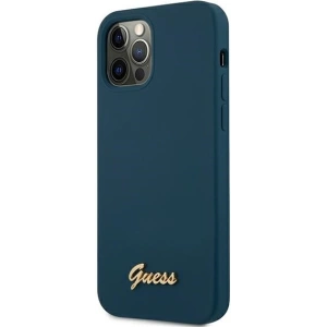 Hurtownia GSM - Etui Guess GUHCP12LLSLMGBL Apple iPhone 12 Pro Max niebieski/blue hardcase Metal Logo Script - GUE831BLU - {ean13} - Hurt